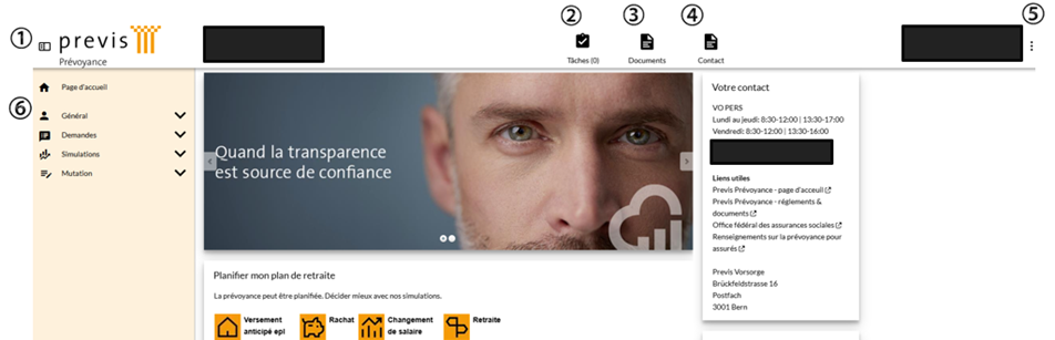 Page d’accueil et informations générales