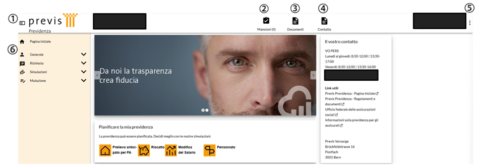 Pagina iniziale e informazioni generali